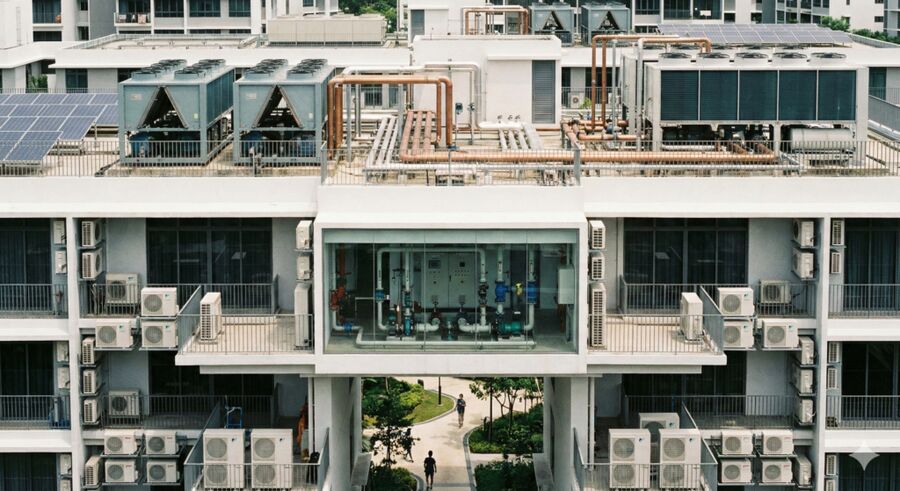 Unidades de ar-condicionado instaladas em edifício